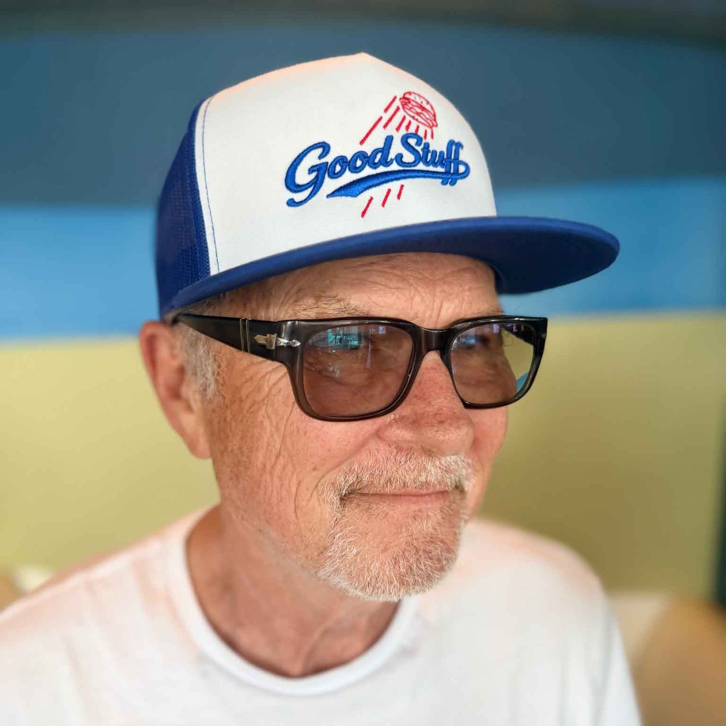 White Front Flat Bill Polyester Snapback Dodger Hat