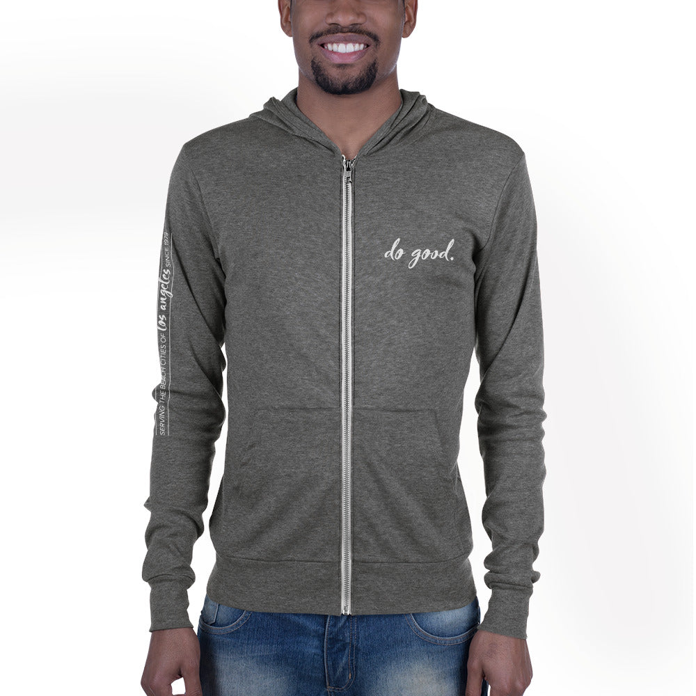 Do Good. | Unisex Lightweight Zip Hoodie - Bella + Canvas