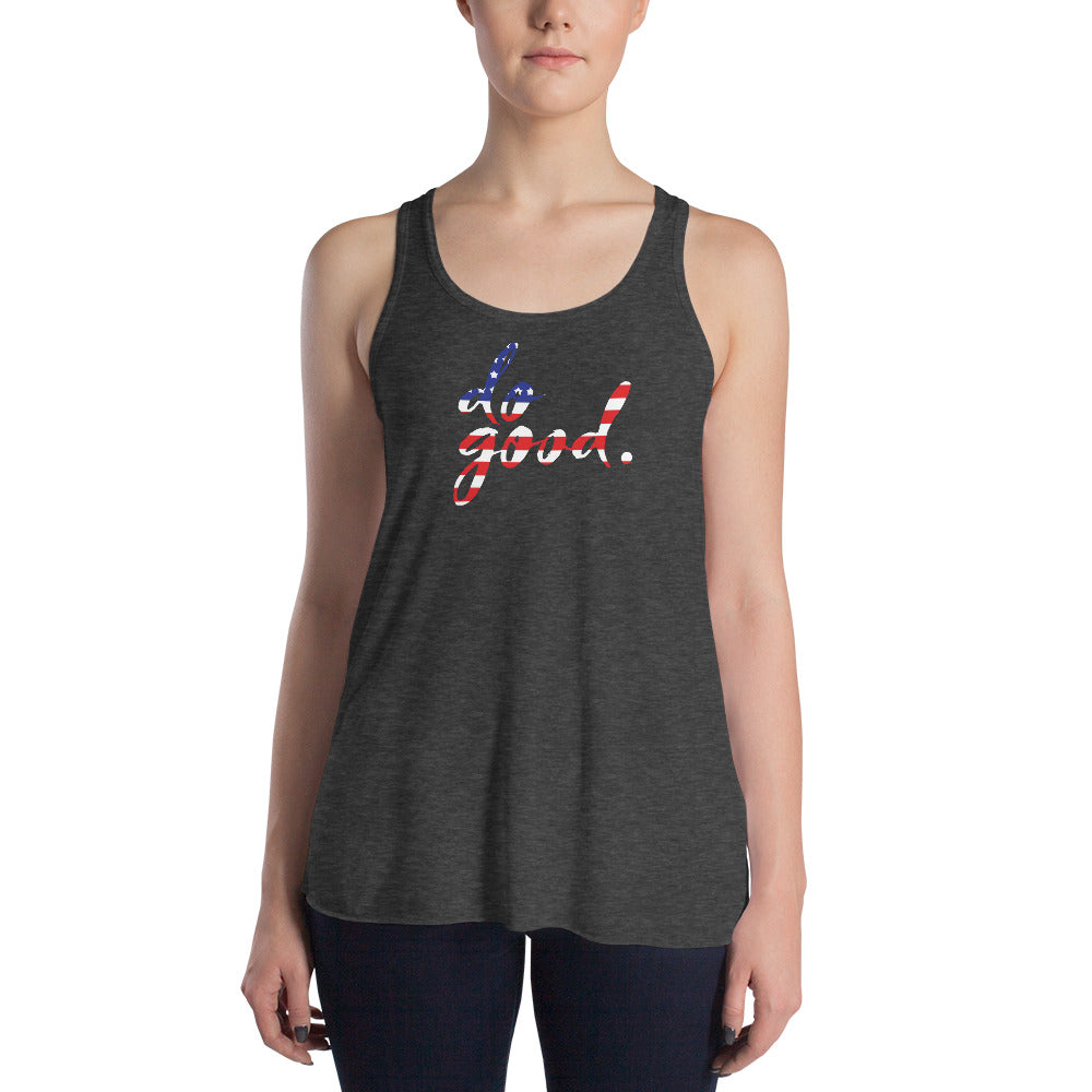 do good. Patriotic | Women's Flowy Racerback Tank - Bella + Canvas