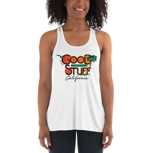 Good Stuff Retro Logo | Women's Flowy Racerback Tank - Bella + Canvas