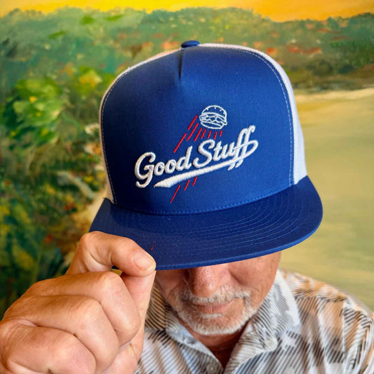 Blue Front Flat Bill Polyester Snapback Dodger Hat