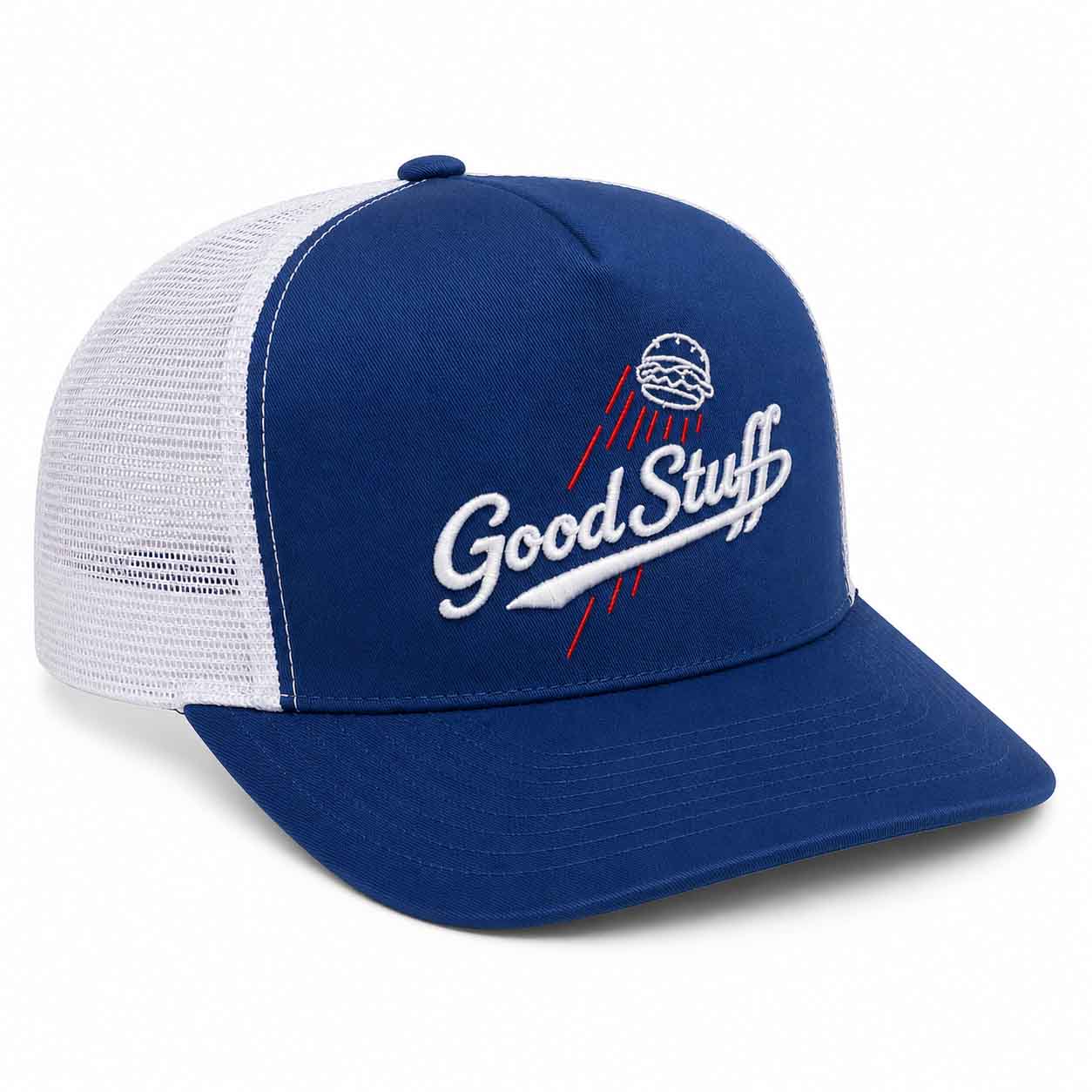Blue Front Flat Bill Polyester Snapback Dodger Hat