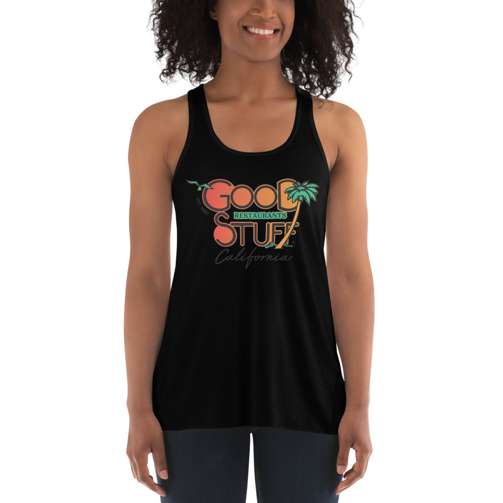 Good Stuff Retro Logo | Women's Flowy Racerback Tank - Bella + Canvas