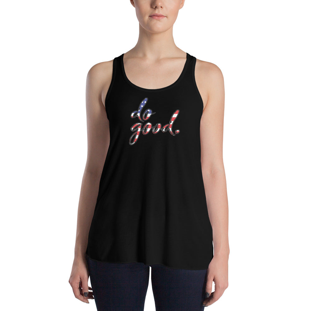 do good. Patriotic Outlined | Women's Flowy Racerback Tank - Bella + Canvas