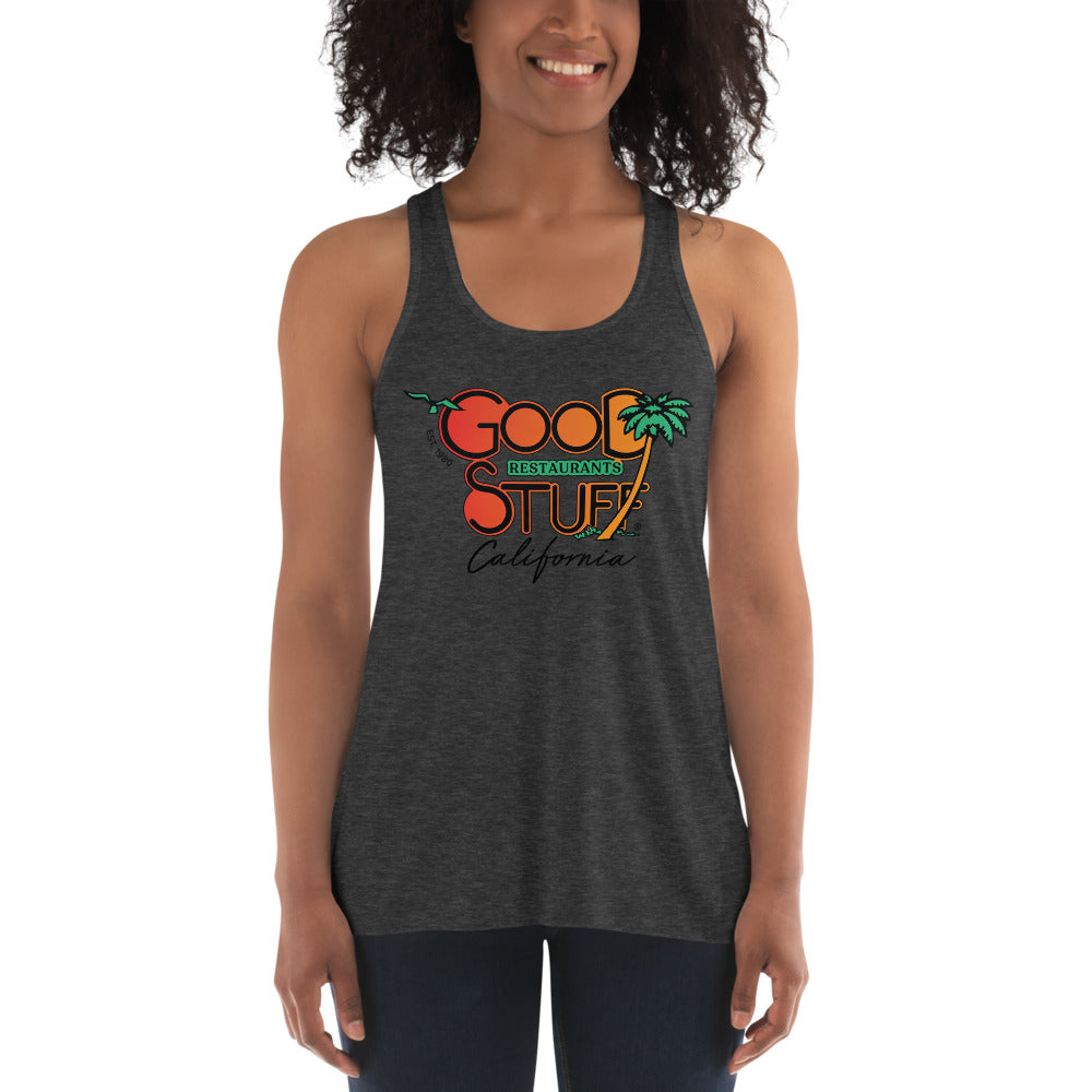 Good Stuff Retro Logo | Women's Flowy Racerback Tank - Bella + Canvas