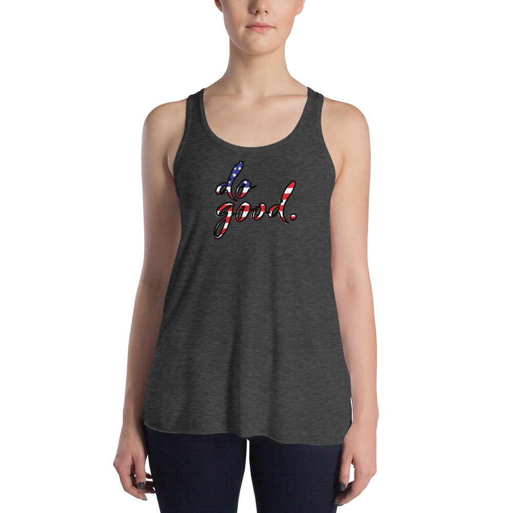 do good. Patriotic Outlined | Women's Flowy Racerback Tank - Bella + Canvas