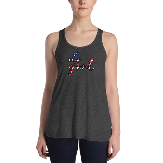 do good. Patriotic Outlined | Women's Flowy Racerback Tank - Bella + Canvas