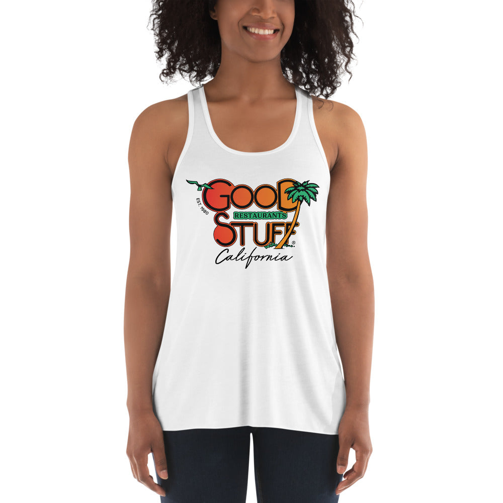 Good Stuff Retro Logo | Women's Flowy Racerback Tank - Bella + Canvas